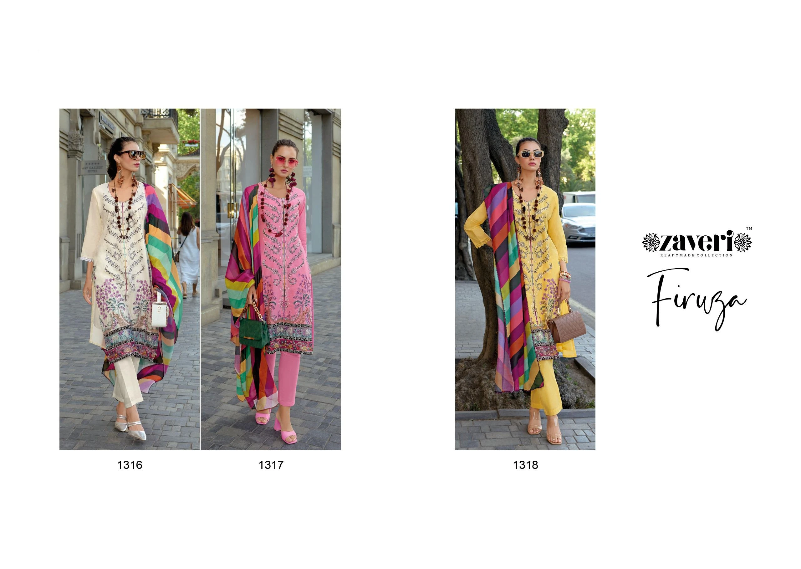 Zaveri Firuza Cotton Wholesale Fancy Readymade Salwar Suit Catalog — Wholesale Salwar Suits, MPA wholesale from Surat — view 4